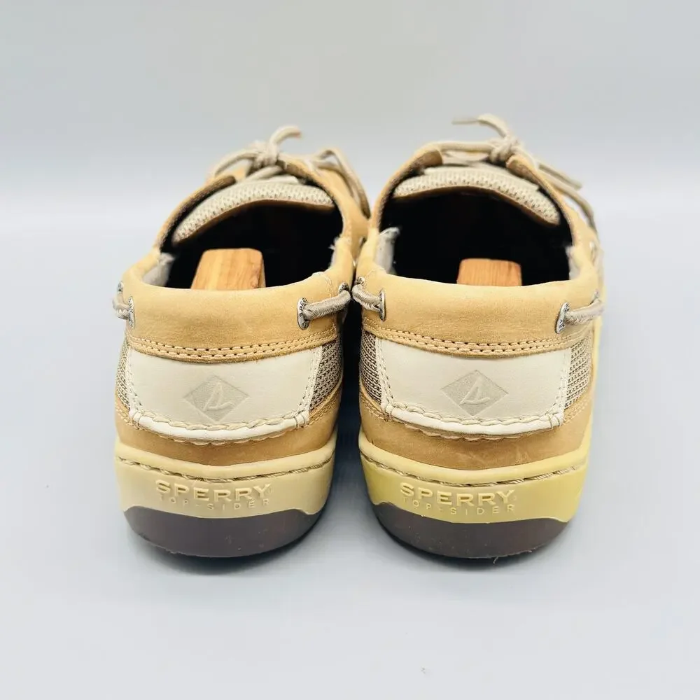 Sperry Shoes Mens 10 Brown Leather Top Sider Boat Mesh 2 Eye Deck Casual Classic - Picture 7 of 12